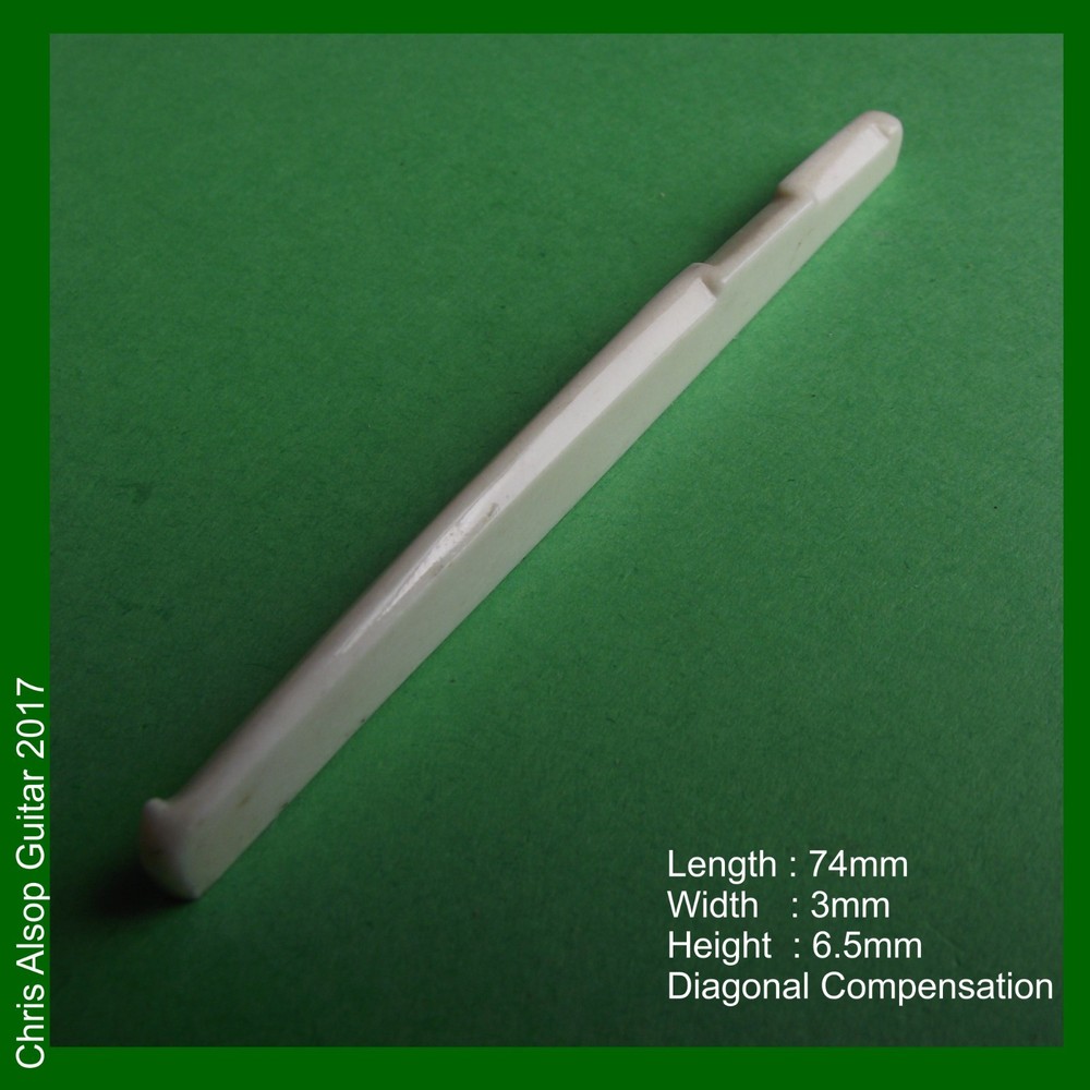 Diagonal Compensating Bone Guitar Saddle. You give Height, Width, Length. PS001d