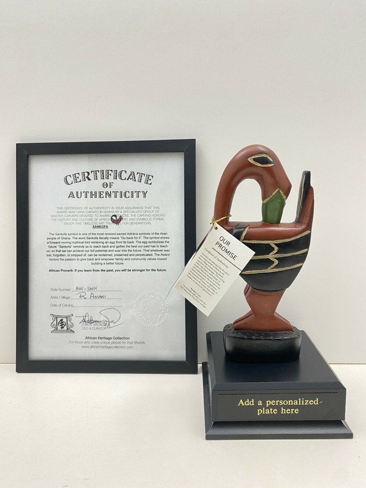 HAND-CRAFTED MULTICULTURAL SANKOFA RECOGNITION AWARD/TROPHY