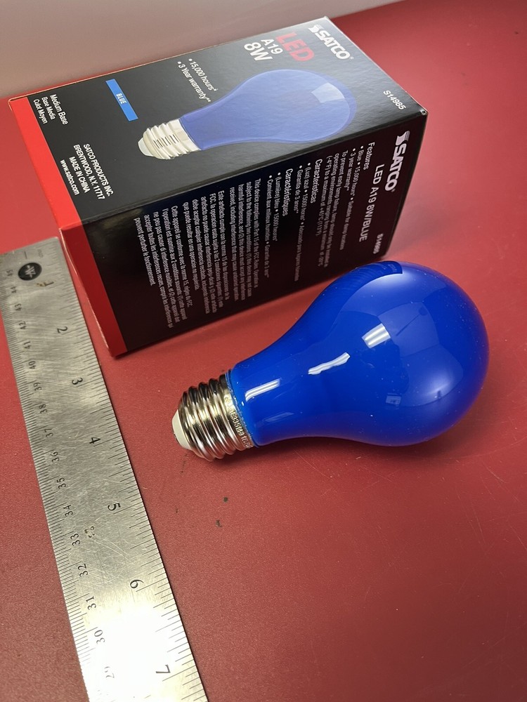 Satco S14985 Bulb A19 Medium Base 8W Damp Location Rated