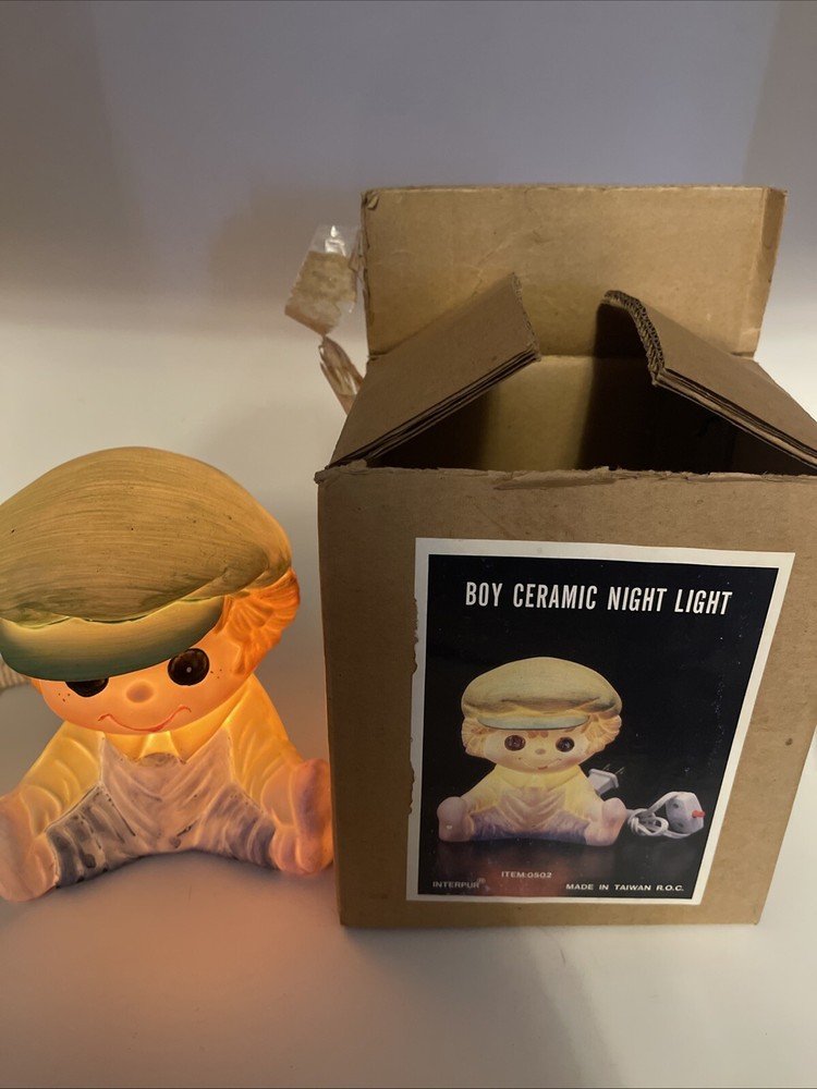 Vintage Interpur Boy Ceramic Night Light