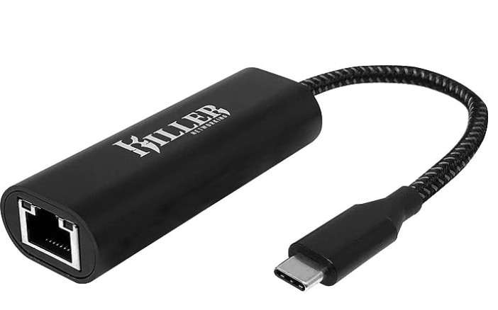 Killer E3100 - USB-C to Ethernet, 2.5Gbps Adapter (E3100KILLERUSB) - OEM Package