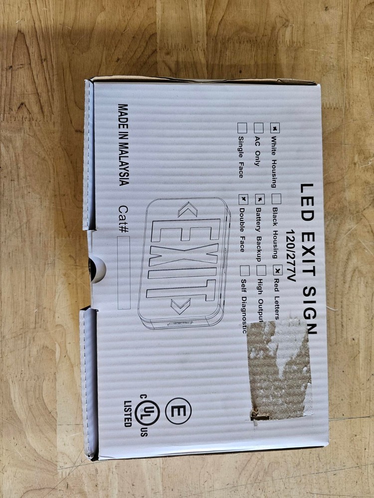 Progress Lighting 120-Volt White Integrated LED Exit Sign PETPE-UR-30