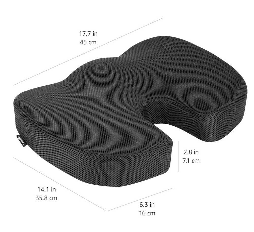 Amazon Basics Memory Foam Contoured Seat Cushion Pressure Relief Support
