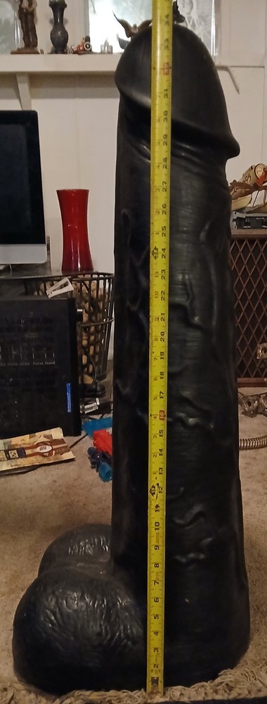 35" black rubber penis