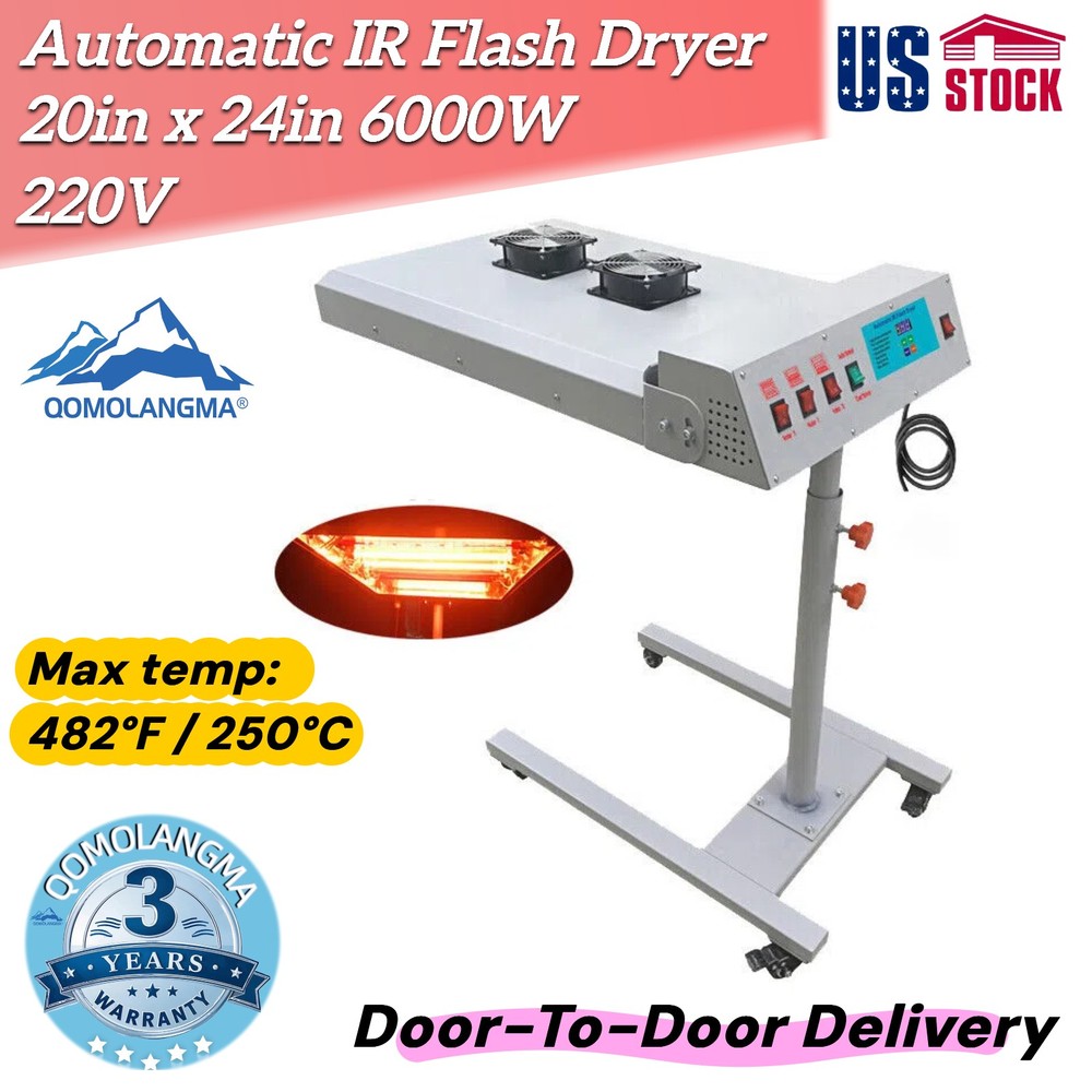 20" x 24" Automatic IR Flash Dryer with Sensor 220V 6000W For Screen Printing US