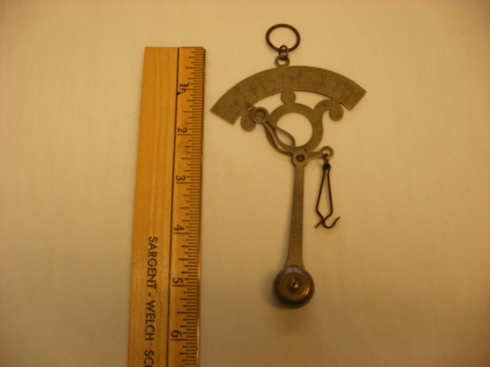 Vintage Brass Marshall Son & Co. Boston Handheld Postal Scale