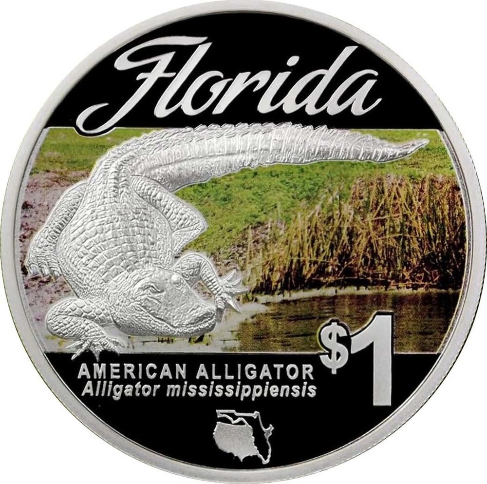 American Alligator 2014 Tuvalu Silver Proof