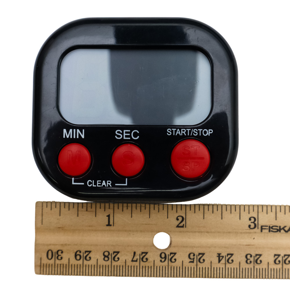 JS-118 Digital Kitchen Timer – Magnetic Countdown Clock with Loud Alarm – Black