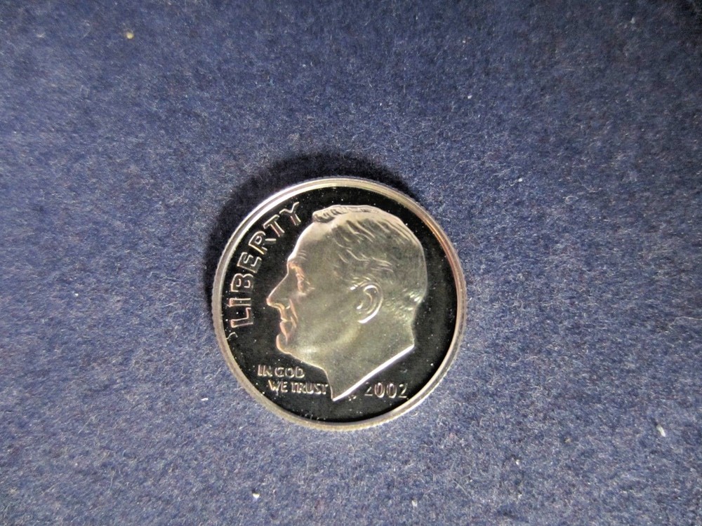 2002-S SILVER Roosevelt Dime Deep Cameo Mirror Proof - Upper Grading Ranges