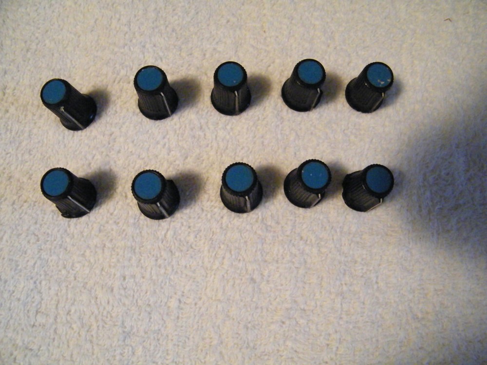 BIAMP 1221 Mixer KNOBS- 10 KNOBS with Blue Top - Vintage Audio Parts