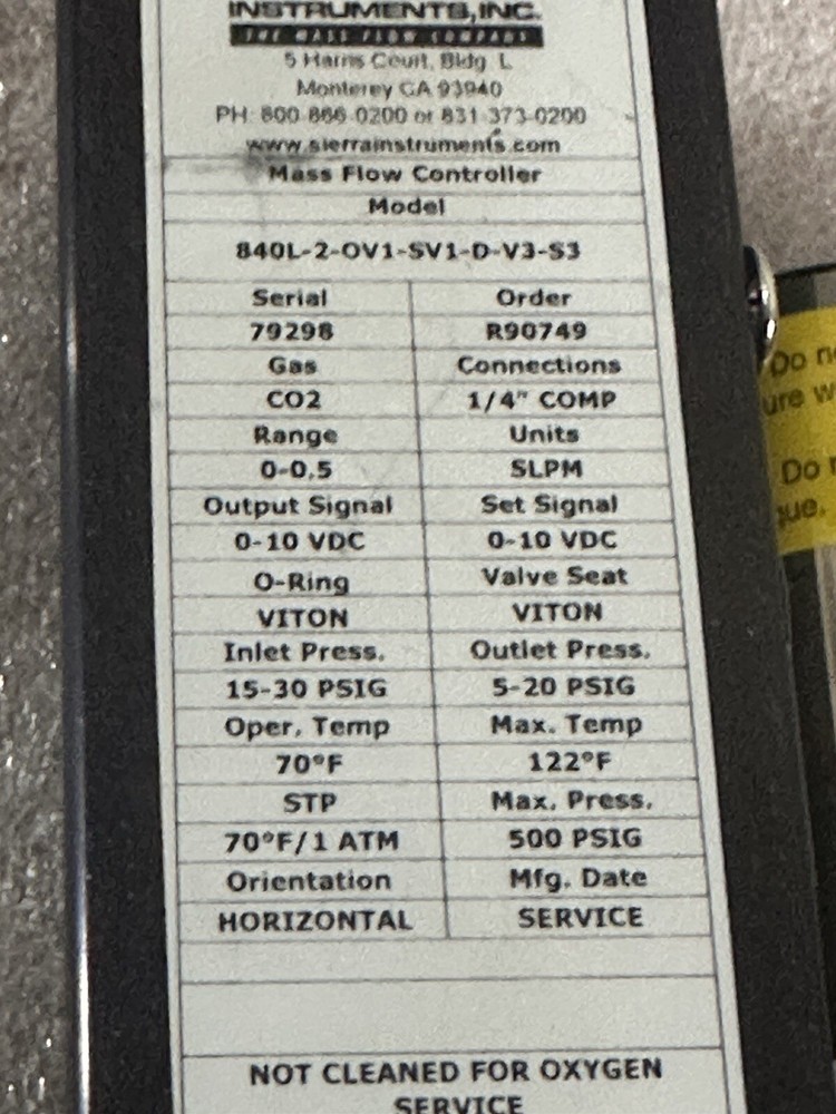 Sierra Mass Flow Controller - CO2