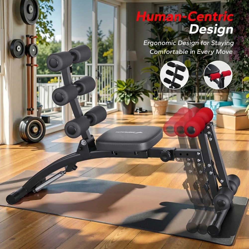 Multi-Functional Ab Workout Bench Sit Up Machine Home Gym Core Trainer 300 Lbs