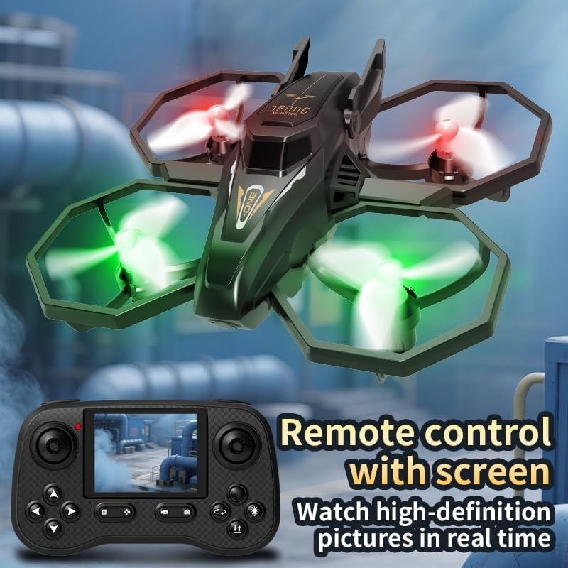 FPV Drone with Screen Controller, 720p HD Camera, Obstacle Avoidance, 2 Batte...