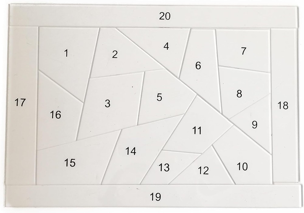 20PCS Acrylic Quilting Template Ruler with Numbered Sections, Clear Patchwork...