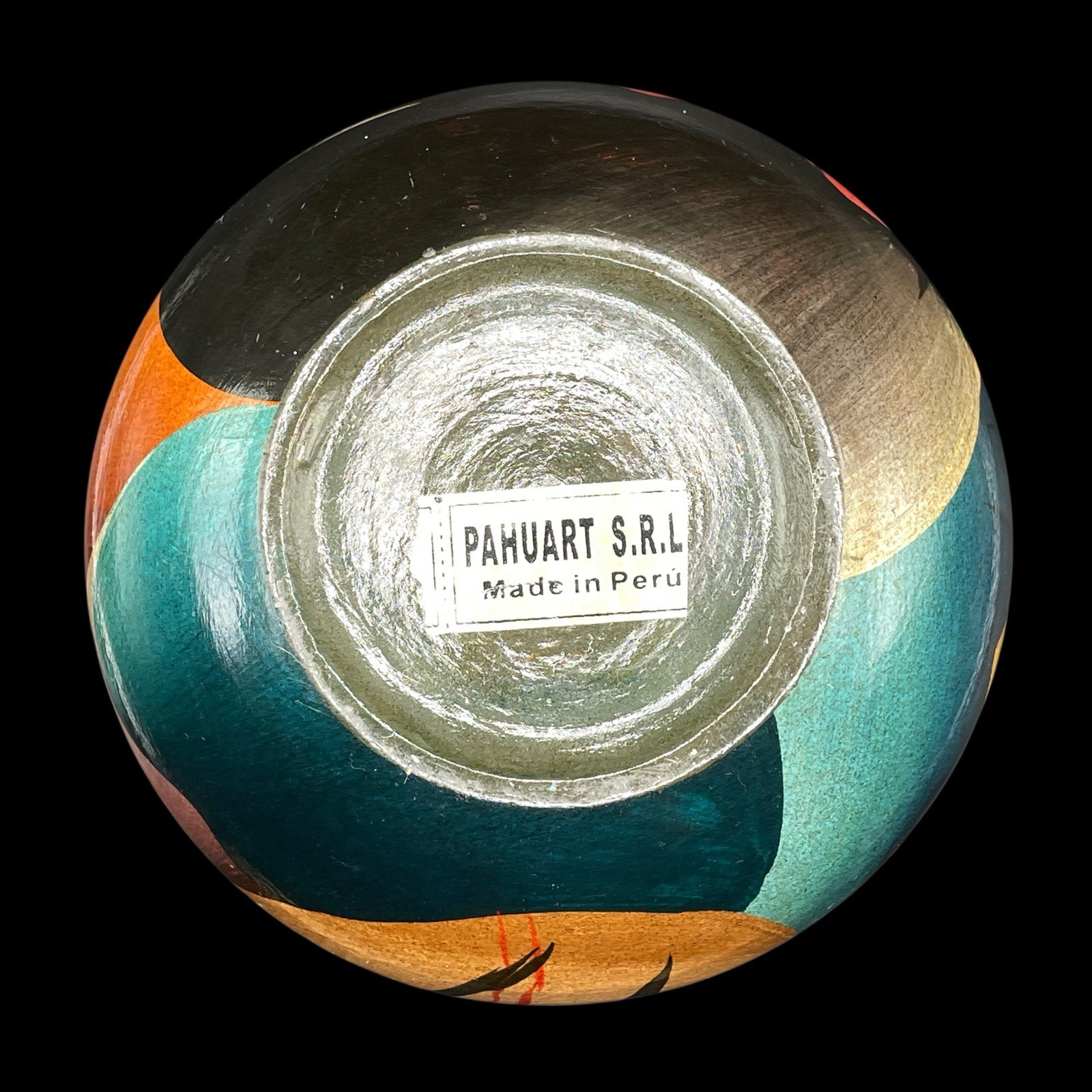 Hand Painted Folk Art Small Pottery Vase Peru Pahuart S.R.L. Signed Morit READ