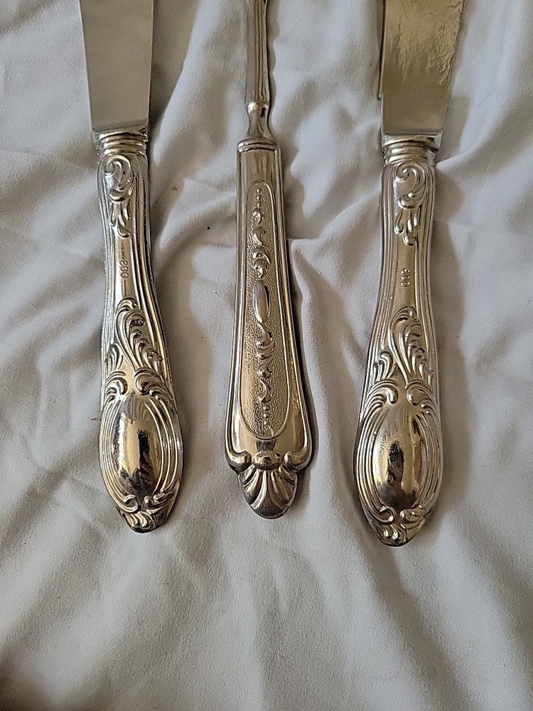 Vintage European Marked .800 Silver Handles Servingware