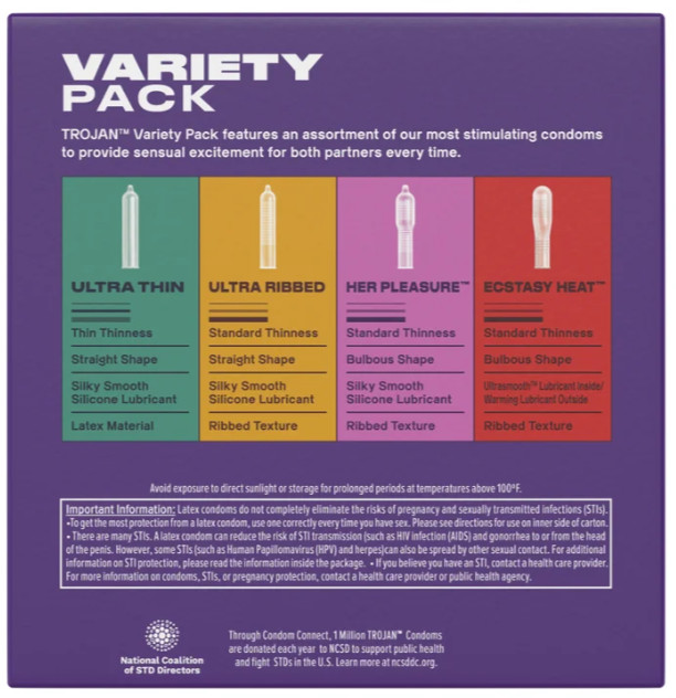 TROJAN Variety Pack, 40 Condoms – Assorted Types