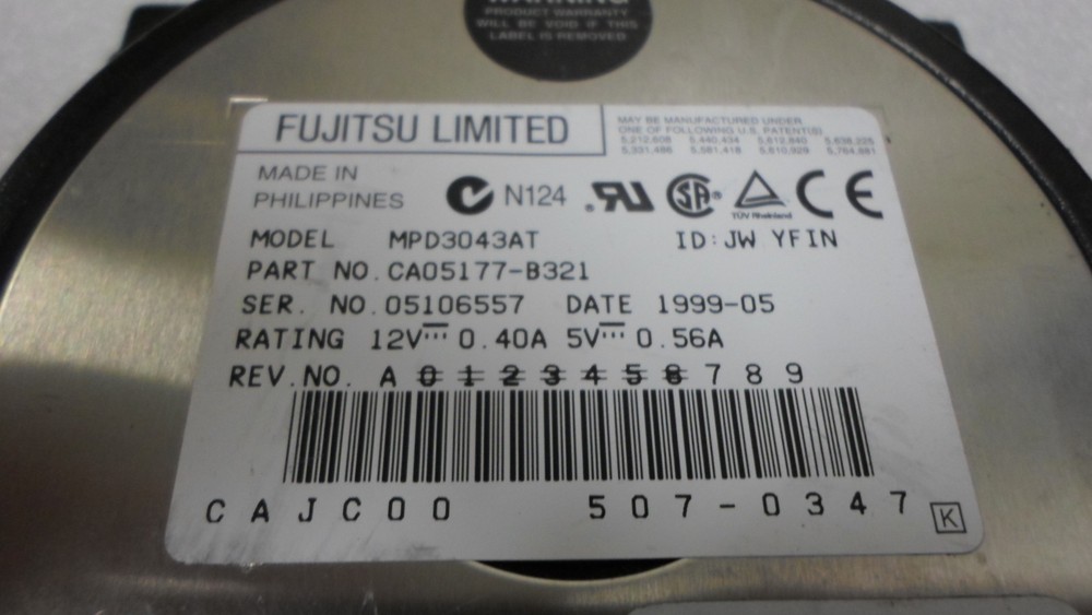 FUJITSU CA05177-B321 4.3GB IDE HDD