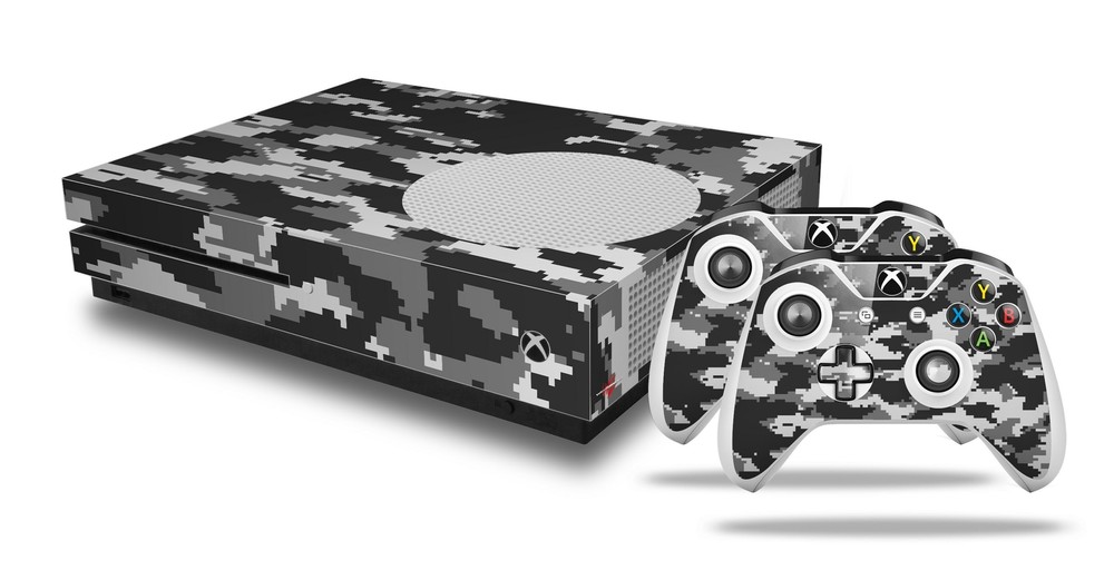 Skin XBOX One S Console Controller WraptorCamo Digital Camo Gray