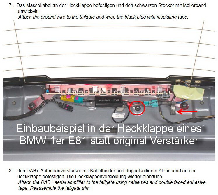 for BMW X3 E83 X5 E70 antenna adapter + amplifier + DAB DAB + splinter conversion