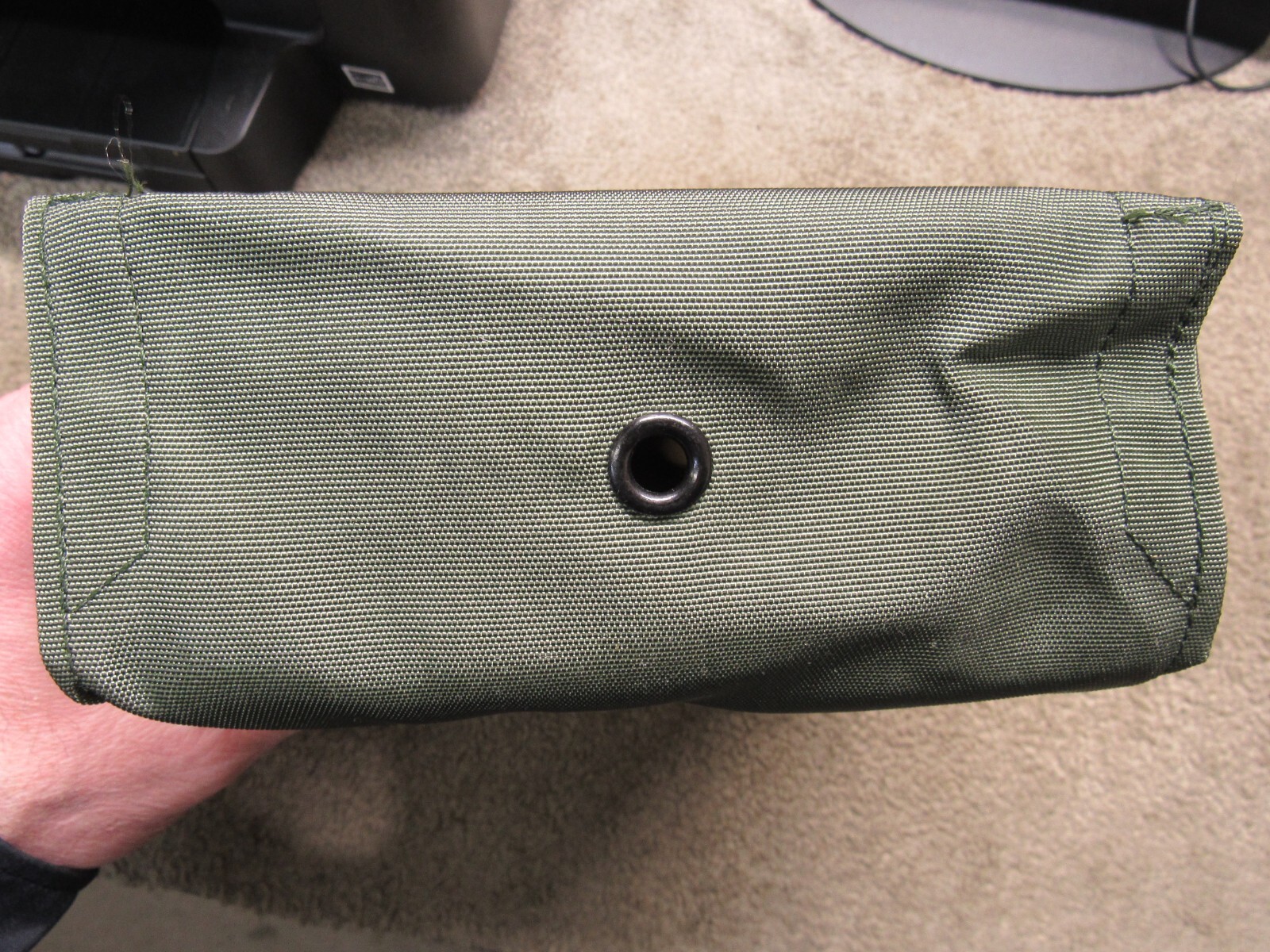 US Gunner Pouch Case w/ Alice Clips Old School OD Nylon 200 rd New Old Stock