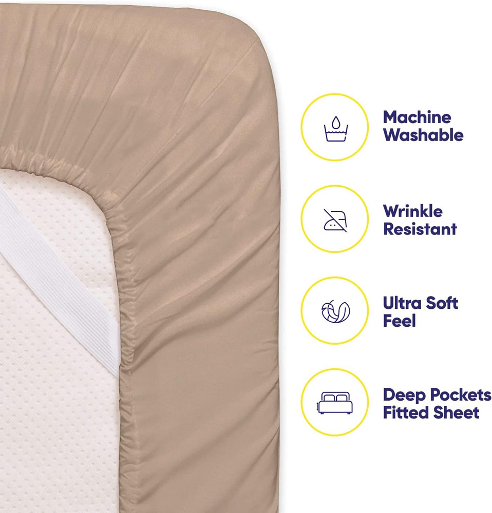 6 Piece 1500 Supreme Collection Brushed Microfiber Deep Pocket Sheet Set-2 Extra