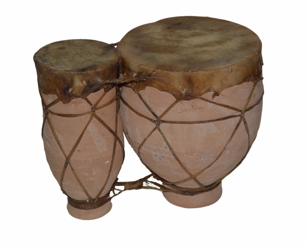 Moroccan Djembe Double Drum African Bongo Congo Artisan Handmade Clay Medium