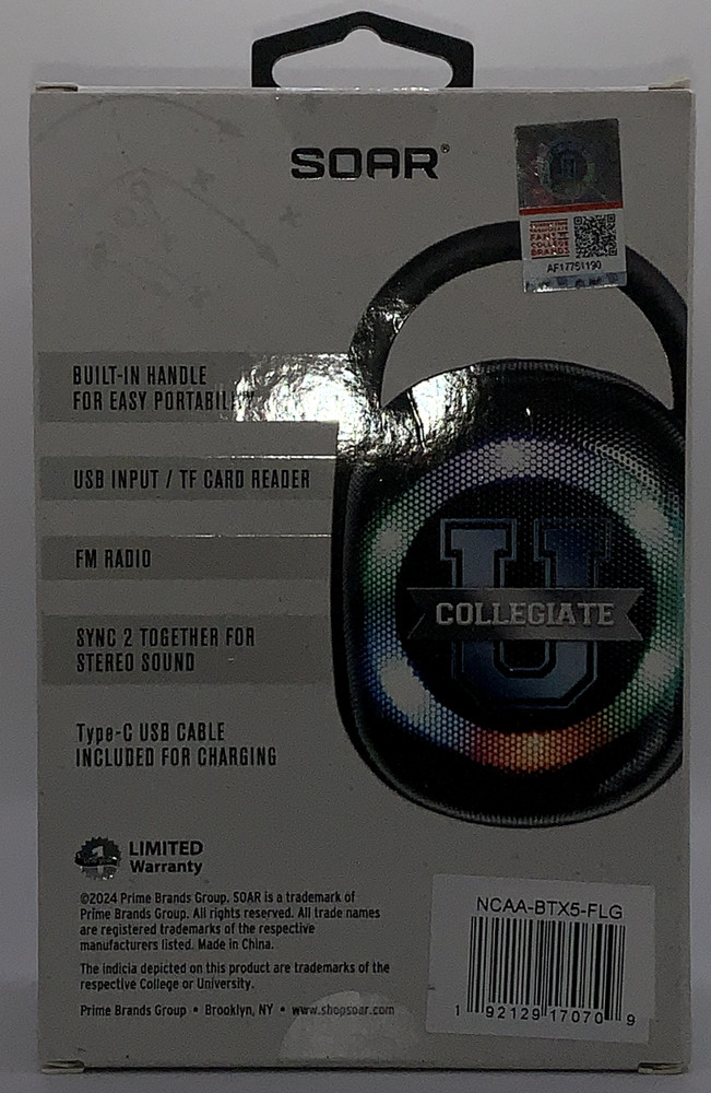 Florida Gators SOAR 6” Bluetooth Wireless Speaker With LED Lights New