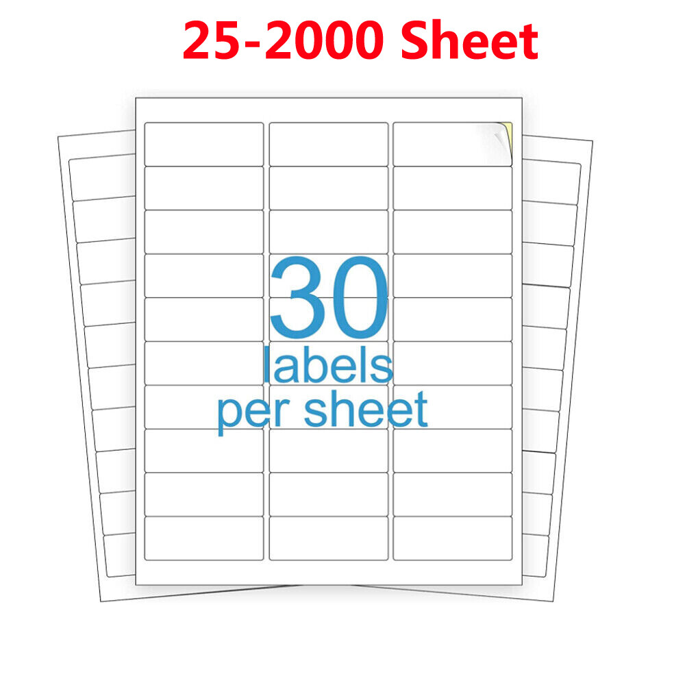 1" x 2 5/8" Address Mailing Labels Sheet FBA SKU Labels 30/sheet 30 UP Adhesive