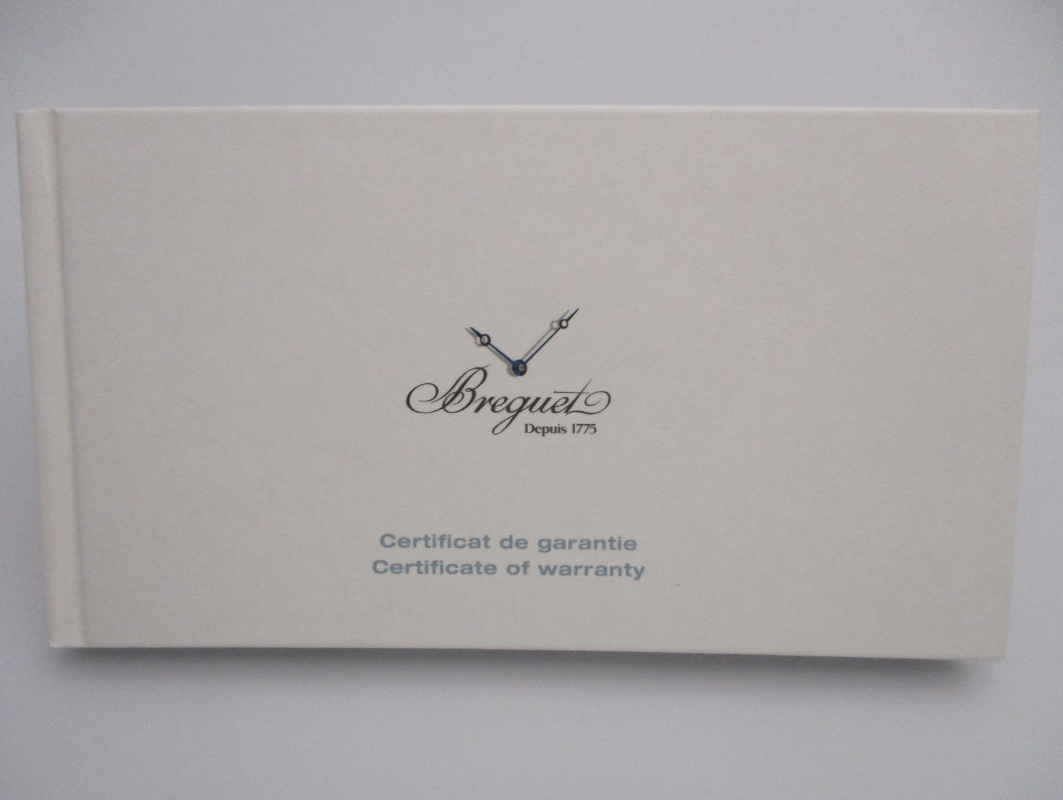 Authentic Breguet Swiss Watch Certificate of Guarantee Warranty Inside of Book