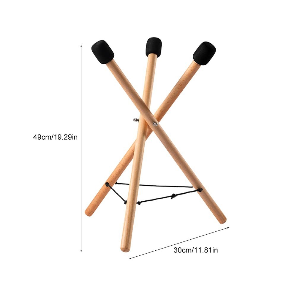 Handpan Drum Stand, Steel Tongue Drum Bracket, Solid Beech Wood Adjustable Tr...