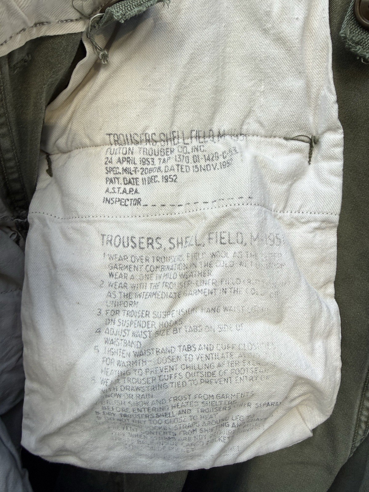 US Military M-1951 Field Trousers Korean War Era Regular Medium Green - 3 pairs