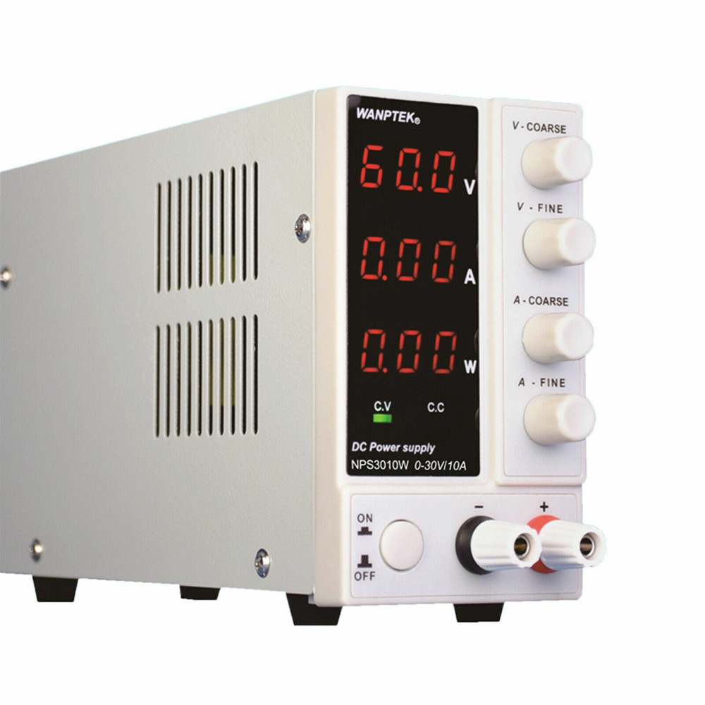 300W 0-10A Lab DC Power Supply Digital Variable Regulated Benchtop Power Source