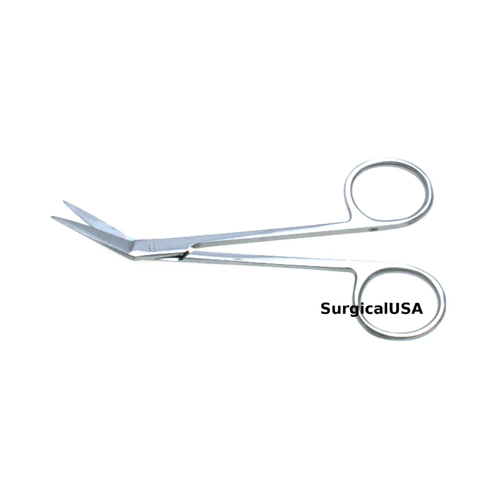 Iris Scissors 4.5" Angled Blade with Sharp Pointed Tips Ring Handles