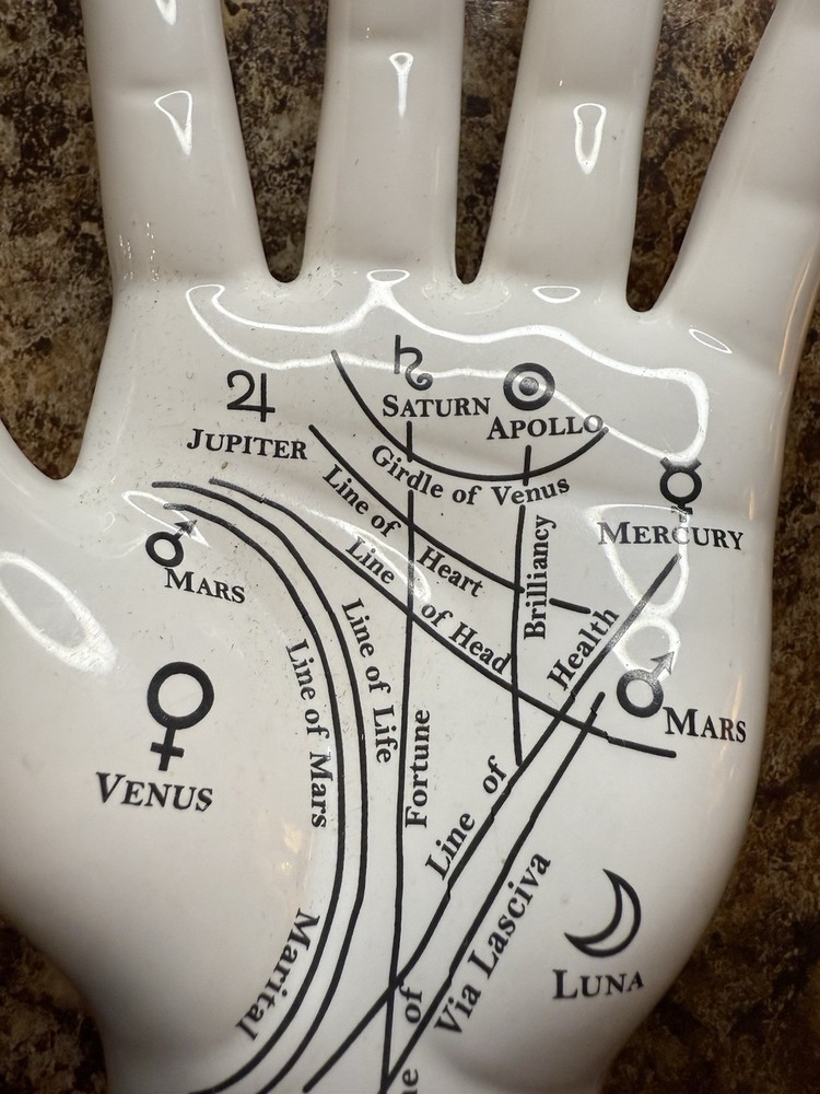 Palmistry Fortune Telling Palm Reading Hand Ceramic Statue