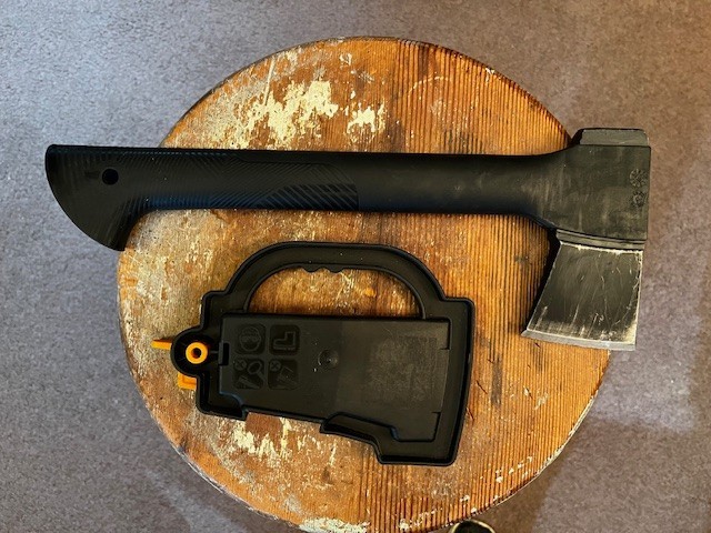 Fiskars Hatchet with Sheath, 14", Black