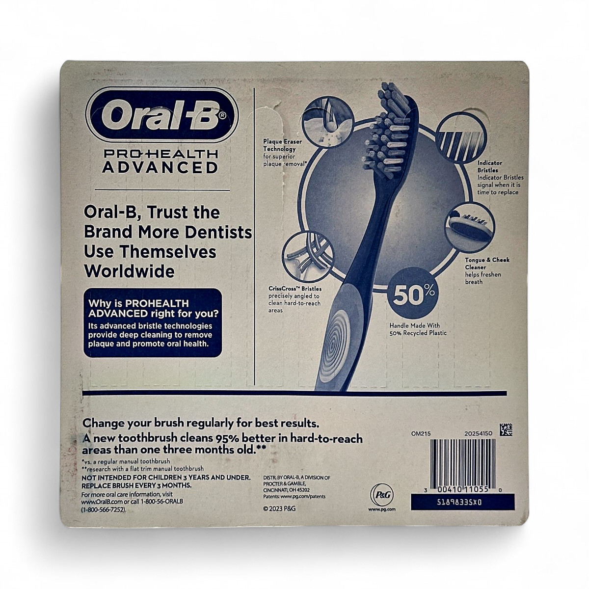 ORAL-B Pro-Health Advanced Toothbrushes w Plaque Eraser Technology Soft 8-Pack