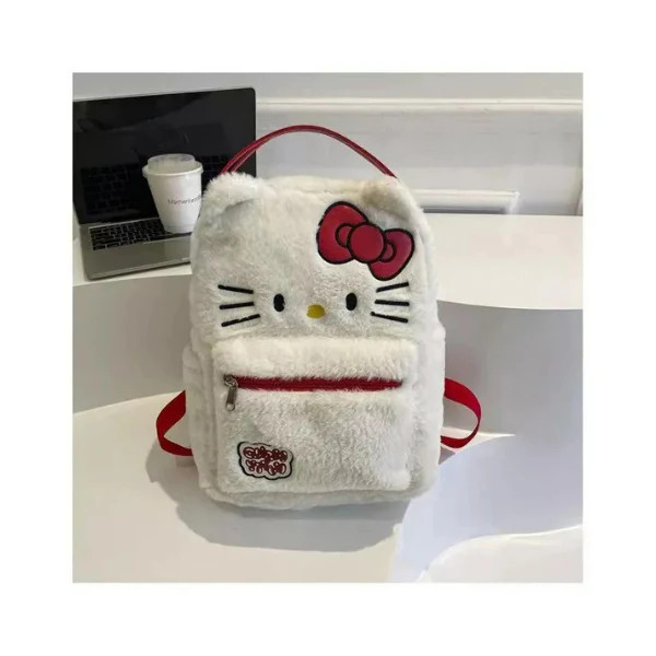 HZARTEWE Plush Backpack Bundle with Stickers & Reinforced Straps, New