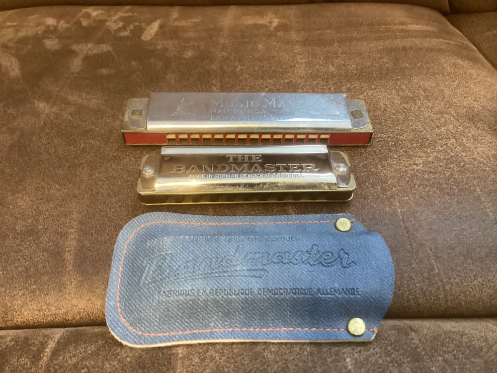 2 VINTAGE HARMONICA BANDMASTER AND MUSIC MASTER