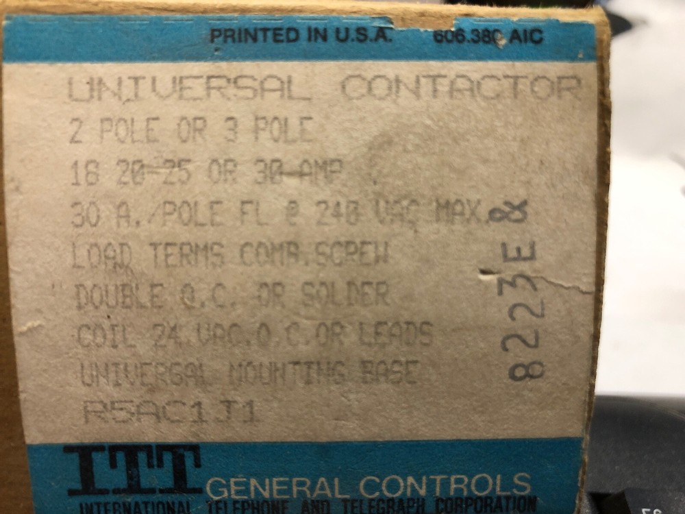 ITT UNIVERSIAL CONTACTOR P5ACJ1