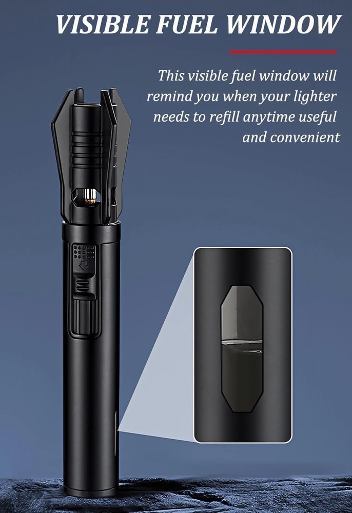 Windproof Jet Flame Butane Lighter – Stylish Lightsaber Design, Adjustable Flame