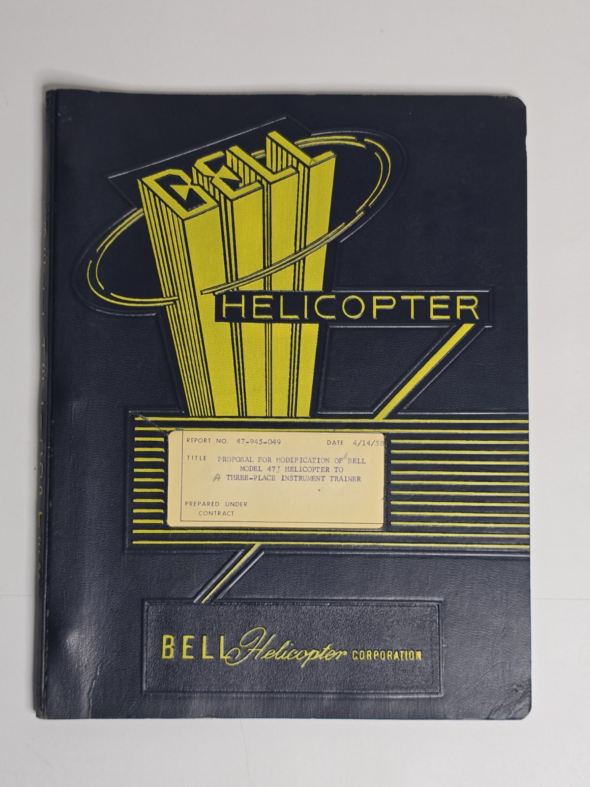 Rare 1958 Bell Helicopter Proposal Report 47-945-049 Jeffrey Evans Archive