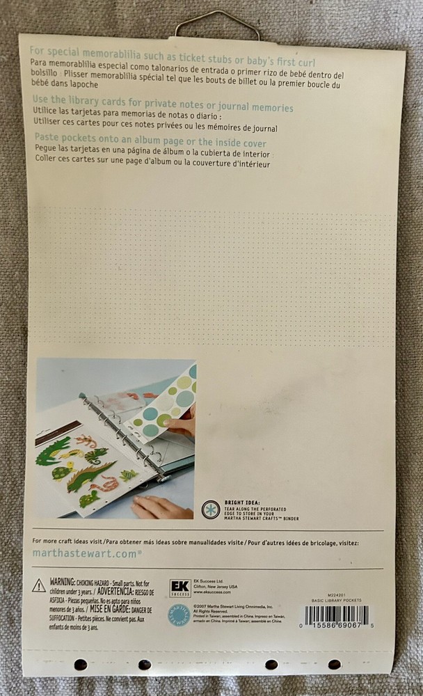 Martha Stewart Crafts Library Pockets NIP