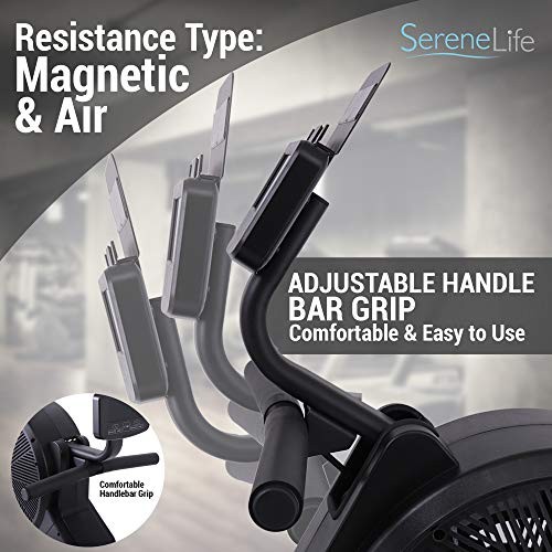 SERENELIFE SMART ROWING MACHINE FITNESS MONITORING APP - BLACK - Scratch & Dent