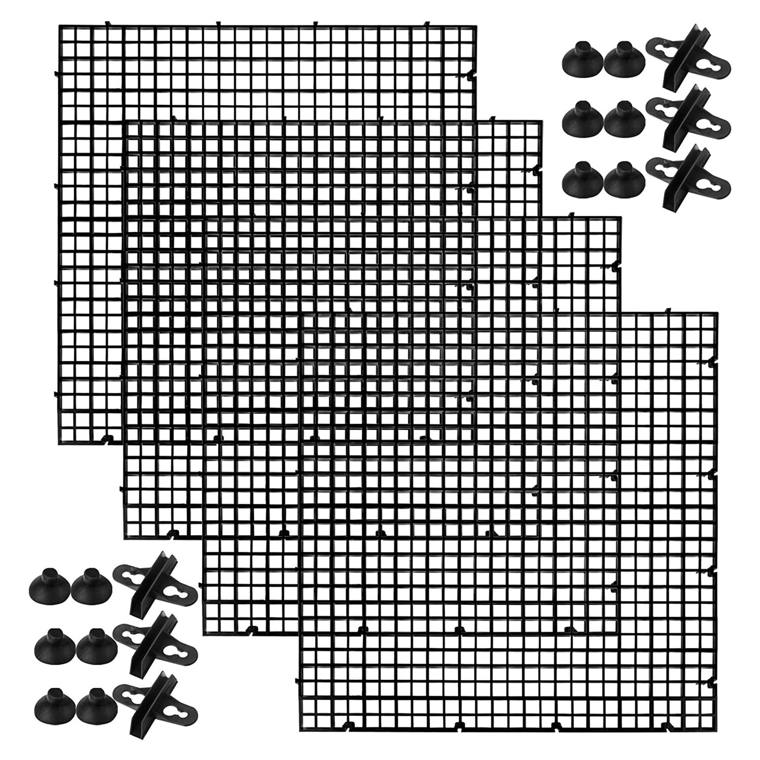 4pcs Aquarium Divider Tray Egg Crate Grid Fish Tank Divider Bottom Isolation