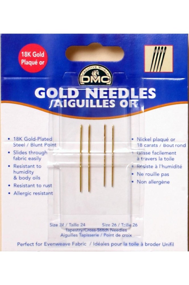 DMC Gold Tapestry Needles-Size 24 & 26