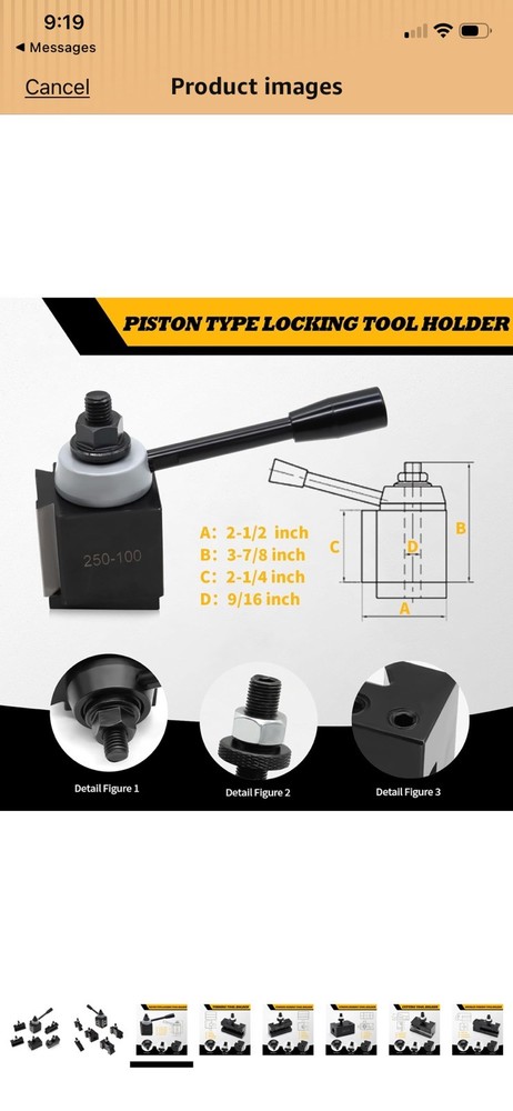 Quick Change Tool Post Set 6 Pcs Lathe Tool Holders for 6"-12" Mini Lathe Swing