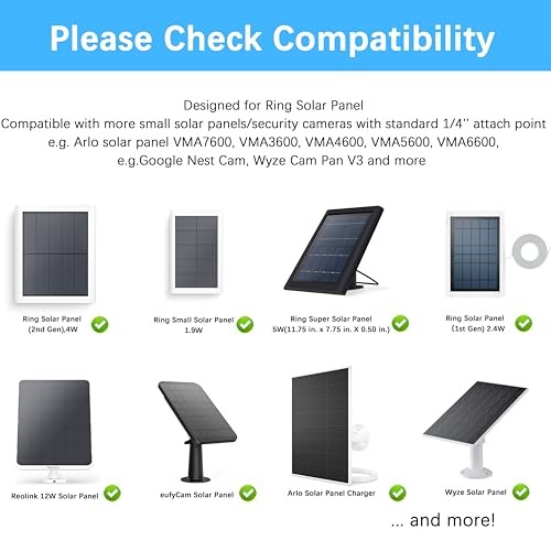 Universal Solar Panel Mount for Eufy/Ring/Reolink/Arlo Solar Panel 1 Pack White