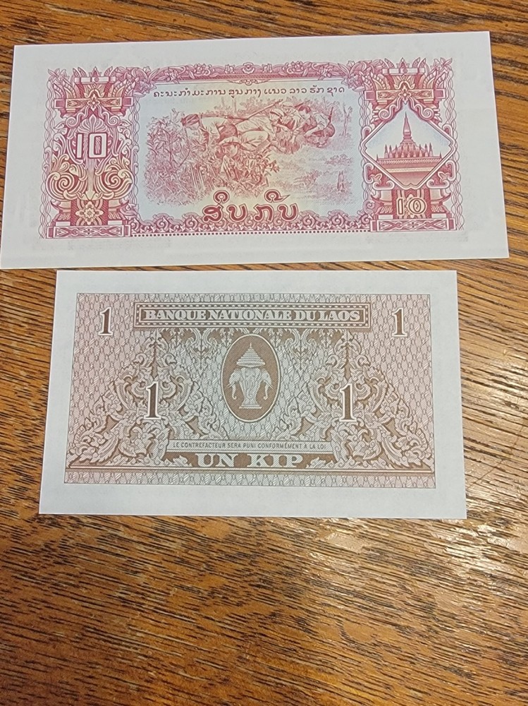 TWO LAOS NOTES FROM THE 1960'S T-BAG