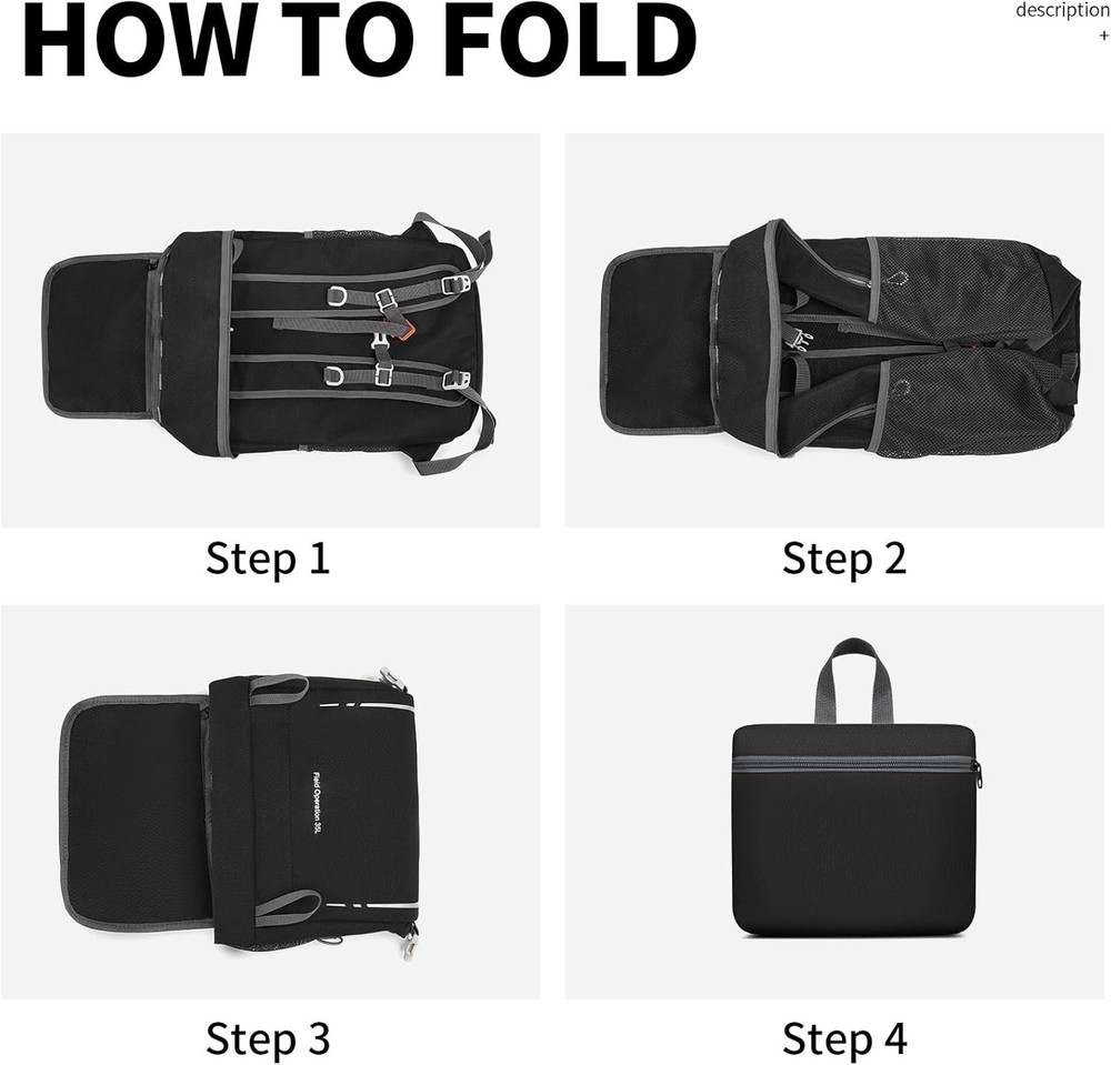 35L Lightweight Packable Backpack – Durable Foldable Daypack for Travel, Hiki...